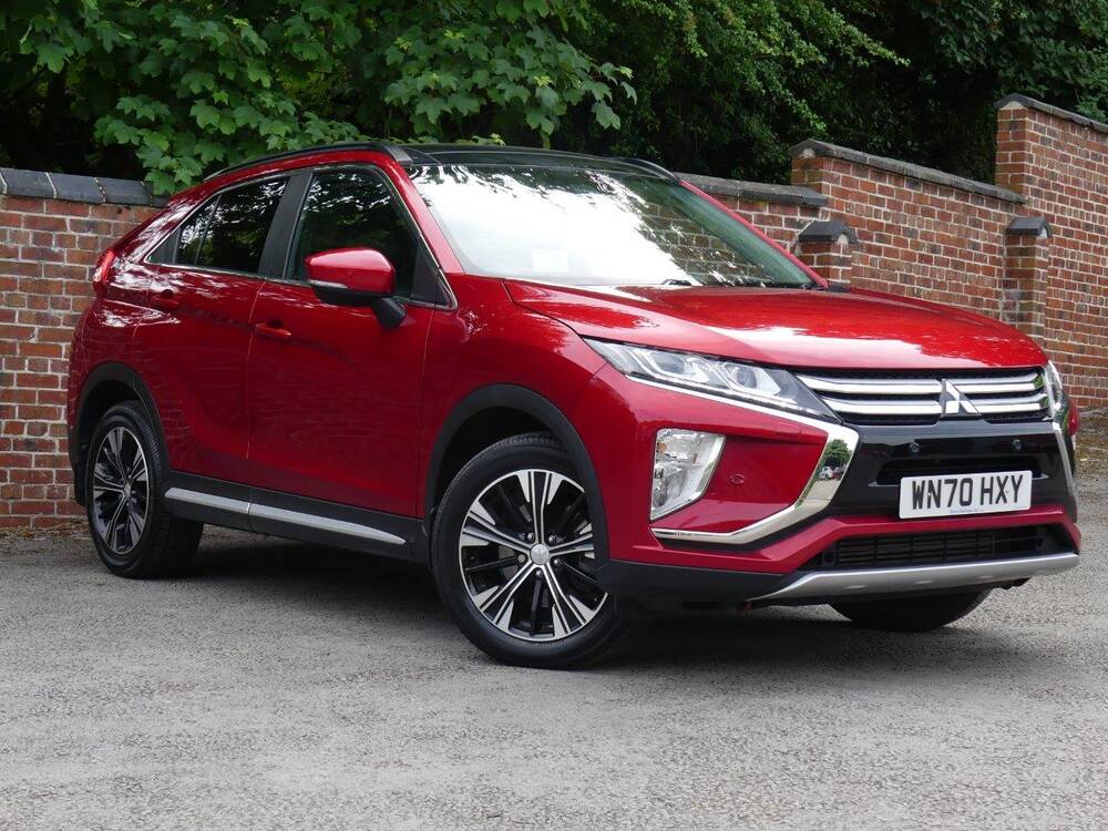 A used Mitsubishi Eclipse Cross in red, photographed at Burns Garages